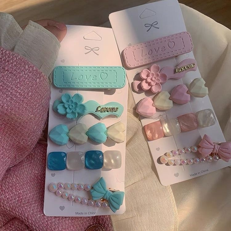 Új strasszos gyöngyös hajtű öltöny, apró, friss frufru, oldalsó csatos hajkiegészítők, internetes híres női fejdíszek, törött hajtű ékszerek_voghion.com