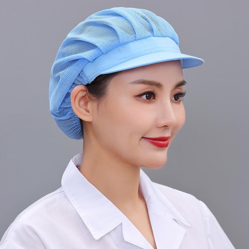 Taller de fábrica de alimentos transfronterizos sombrero de trabajo fábrica de catering comedor cocina sombrero de cocinero a prueba de polvo a prueba de aceite malla de ventilación