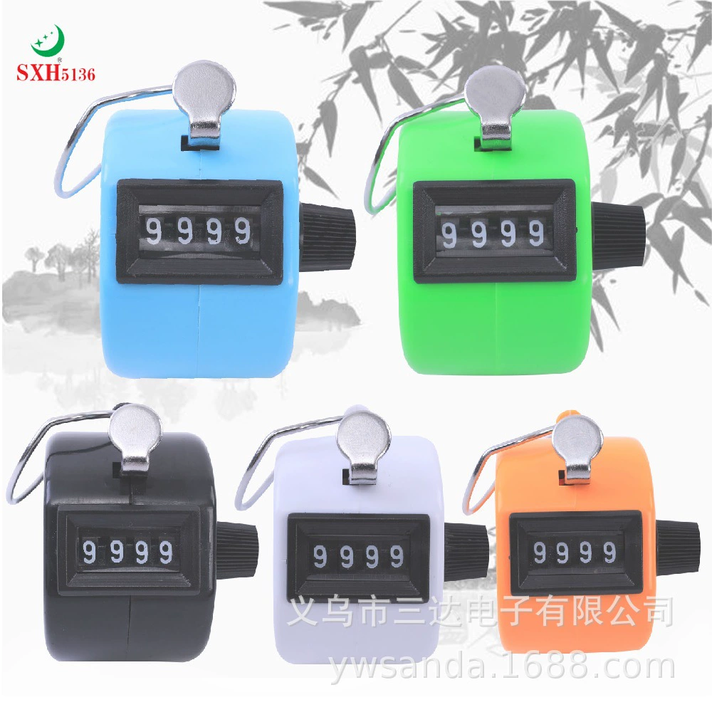 пять один ноль один Б # Ручной пресс с пластиковым корпусом без аккумулятора, прочный четырехзначный механический счетчик.