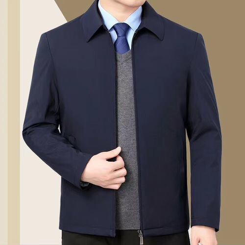 2024 Spring and Autumn High-Quality Collar Business Casual Jacket for Middle-Aged Adults Outerwear Fashion Men's Dad Executive Top