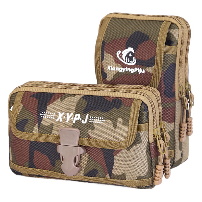 Multifunctional Men's Waist Bag, Belt-Worn Mobile Phone Bag, Horizontal and Vertical Styles, Waterproof, Practical, Wear-Resistant Coin Purse for Middle-Aged and Elderly People