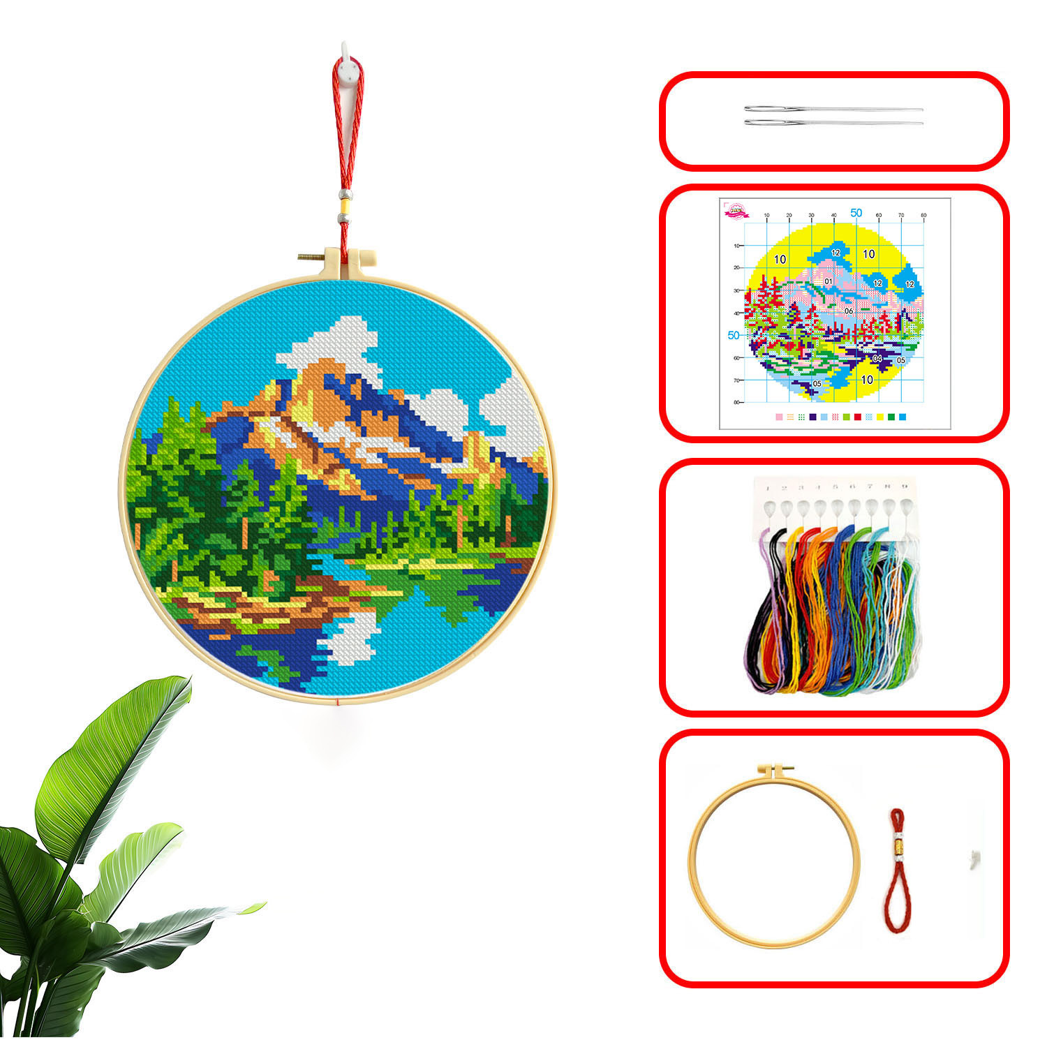 Colección de series de paisajes de montaña y río de punto de cruz real de Mona Lisa image 7