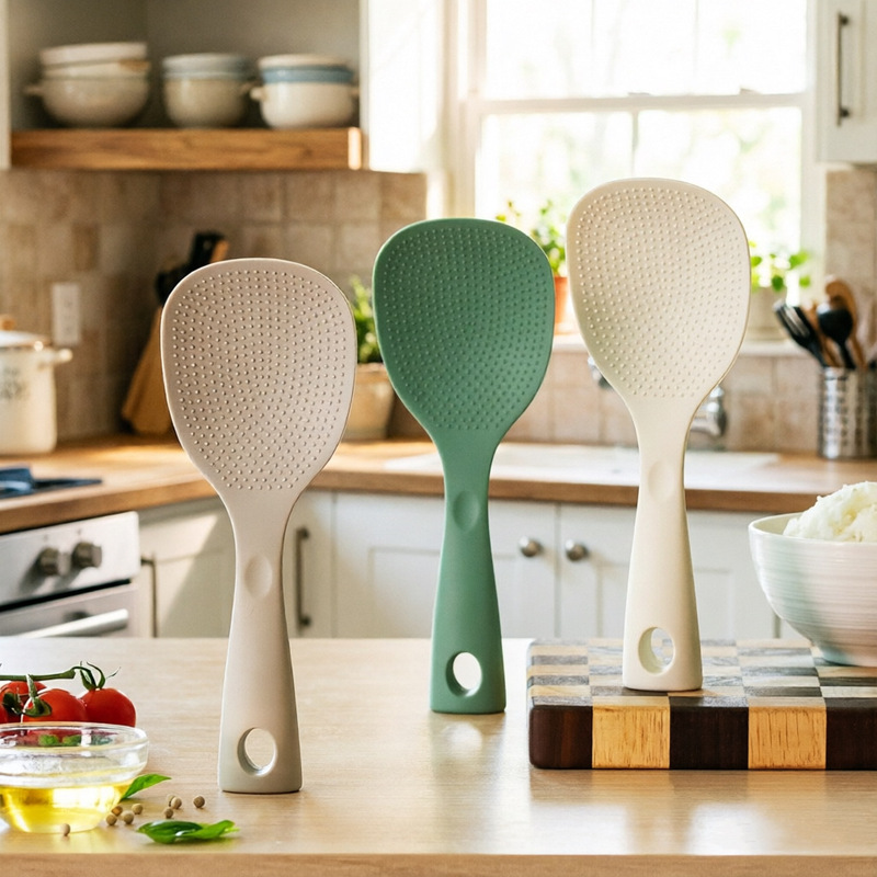 Cross-Border Standable Silicone Rice Spoon, High Temperature Resistant, Integrated Non-Stick Rice Spoon for Home Use, Suitable for Rice Cookers Cross-Border Standable Silicone Rice Spoon, High Temperature Resistant, Integrated Non-Stick Rice Spoon for Home Use, Suitable for Rice Cookers