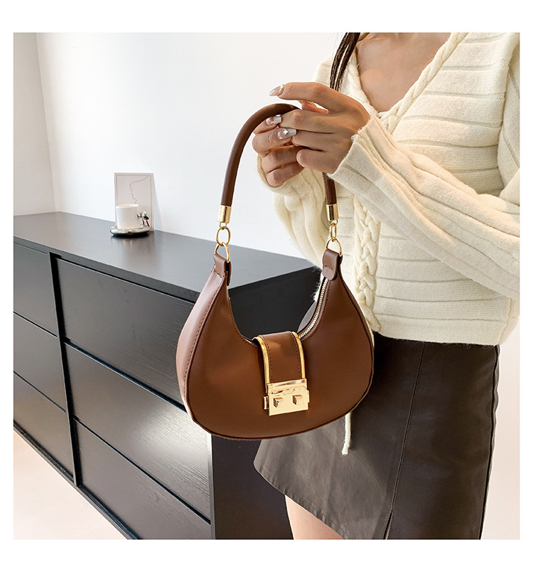 Retro Shoulder Bag For Women Crescent Armpit Bag Candy Colour_voghion.com