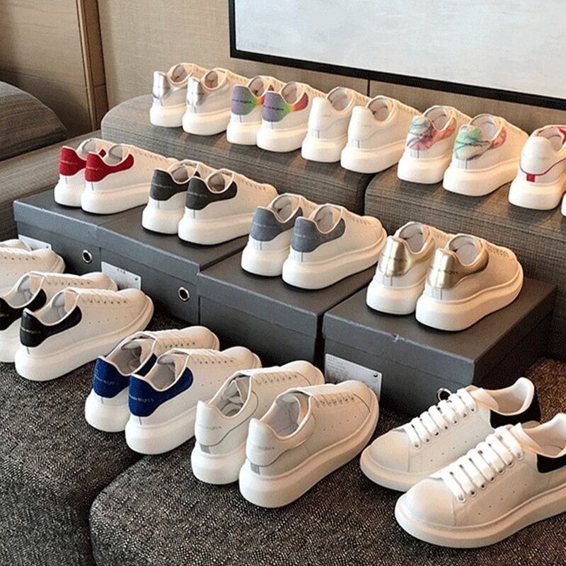 Pure Original McQueen White Shoes Thick Sole Ins Men's and Women's All-match Casual Couple's Inner Height Increasing Board Shoes Putian Shoes