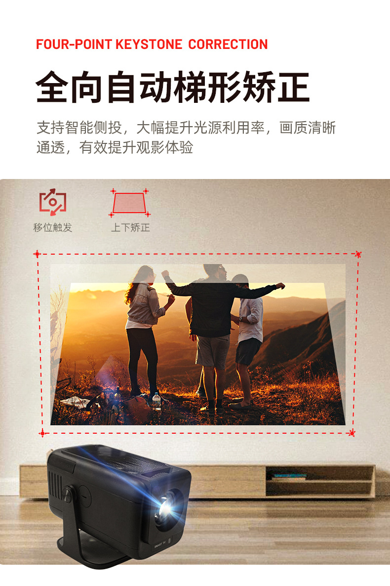 Cross-border new product V1 projector: 1080P high-definition projector for bedroom wall projection, portable gun barrel for office, home and outdoor use pic 8