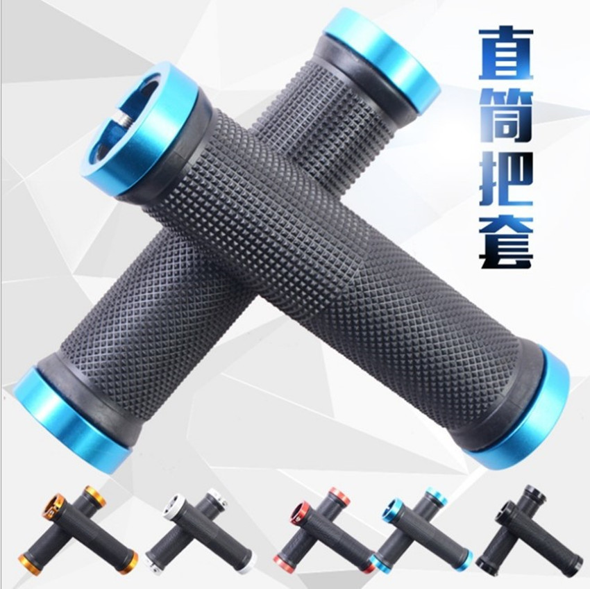 Mountain Bike Handlebar Grips, Bicycle Handlebar Grips with Handlebar Plugs, Straight Handlebar, 1 Pair, Bicycle Accessories, Comfortable and Non-Slip