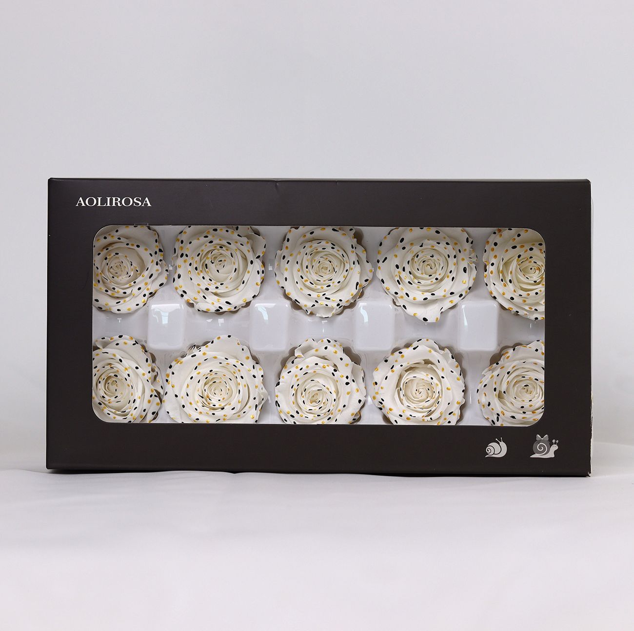 Grado una flor eterna pequeña fragancia Rosa fragancia serie de canciones Borde negro Rosa delineador de ojos flor seca floral caja de regalo de enseñanza ramo