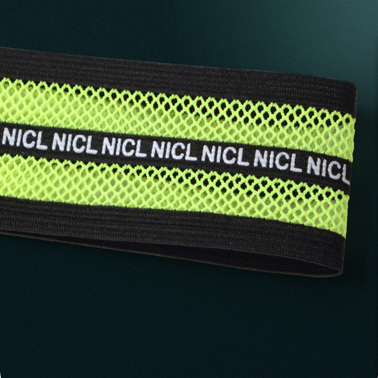 网格黑边松紧带白边中间字母橡筋带 现货女装装饰透气弹力带