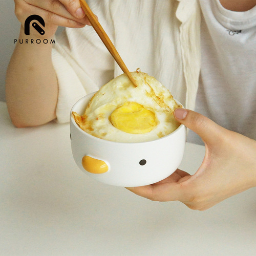 PURROOM Ceramic Chick Cup Mug for Humans Cute Home Xiaoji Series Cat Bowl Matching Owner Cup
