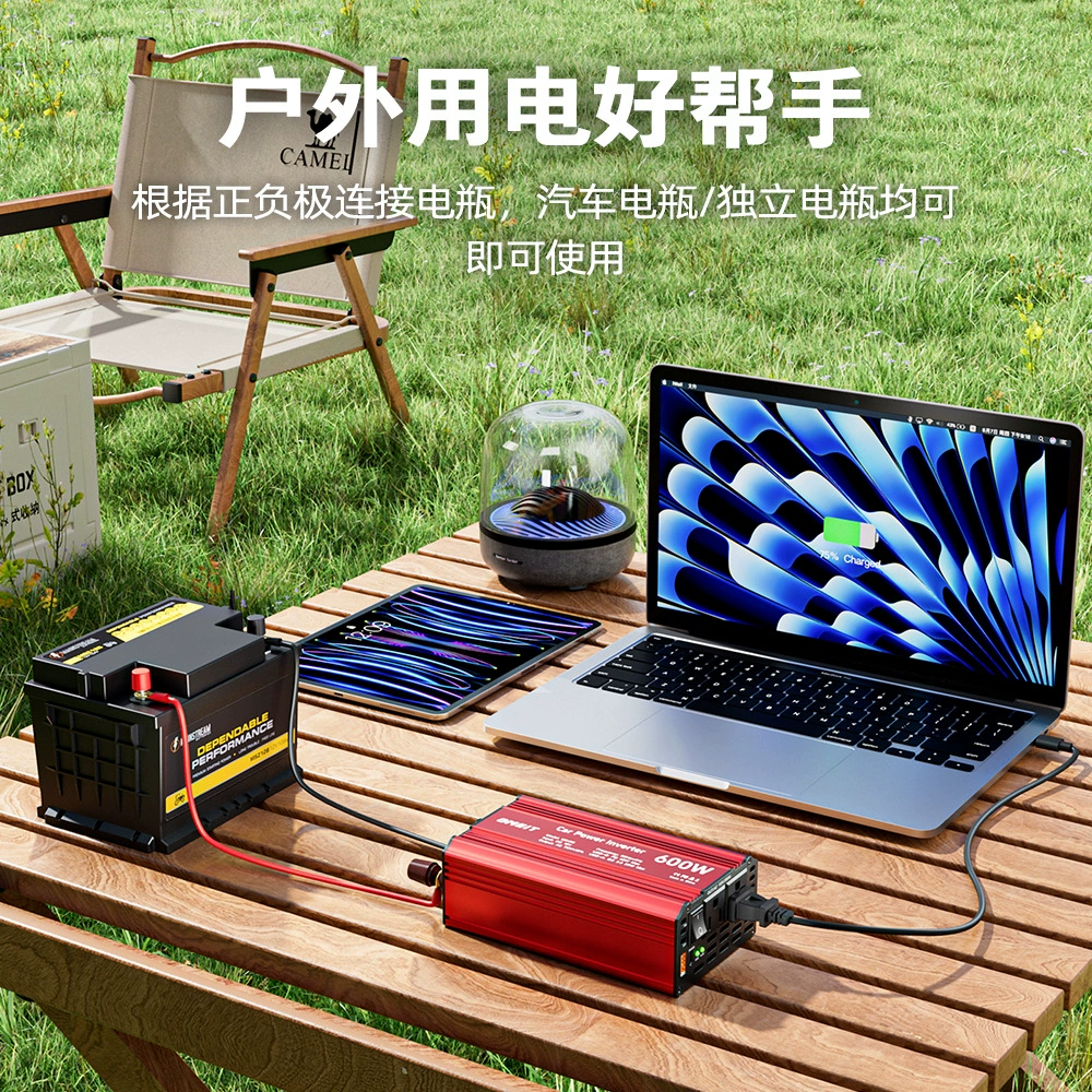 Meind кросс-бордер инвертор мощностью 600W 12/24V на 110V по стандарту США 2USB быстрая зарядка PD45W+QC3.0