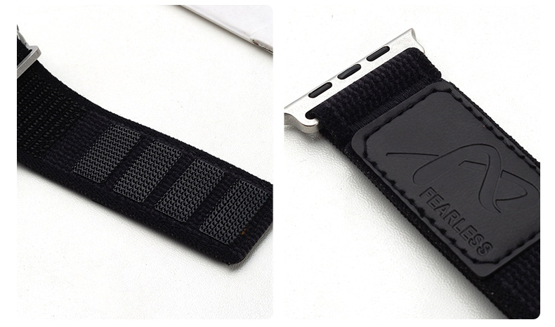Nylon wild-diameter leather label loop watch strap is suitable for Apple watch series S6789Ultr undefined