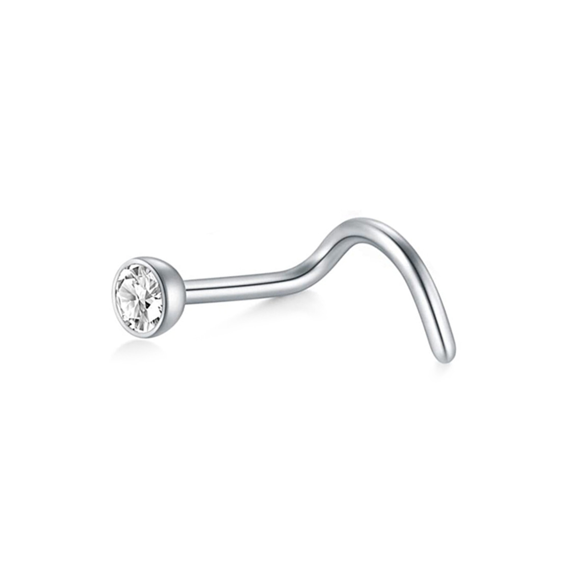 Curved Nose Stud In Titanium Alloy 5-shaped Piercing Jewelry_voghion.com