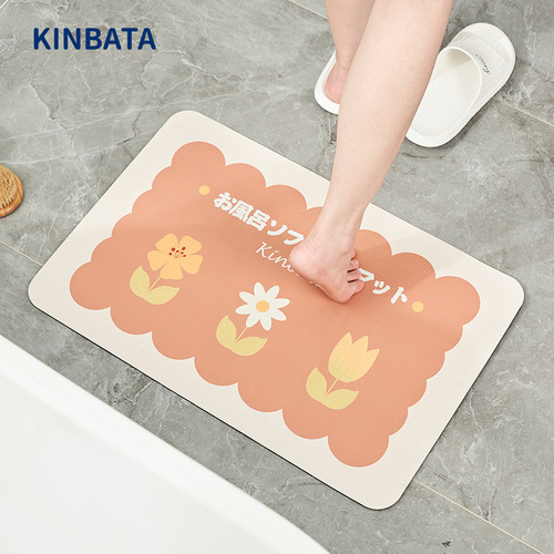 Japanese kinbata bathroom absorbent floor mat non-slip bathroom absorbent mat soft diatomaceous earth small carpet for home use