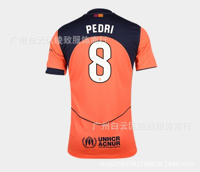 Camisetas de fútbol del Barcelona temporada 2526 para aficionados, número 10 Yamalet, número 11 Raffini, número 8 Pedri