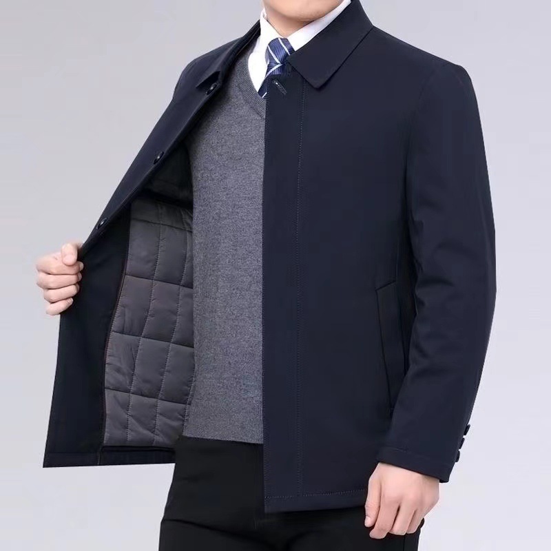 Chaqueta de primavera y otoño, chaqueta informal de negocios con solapa de alta calidad, abrigo para personas de mediana edad y mayores, ropa de hombre a la moda, chaqueta ejecutiva para papá.