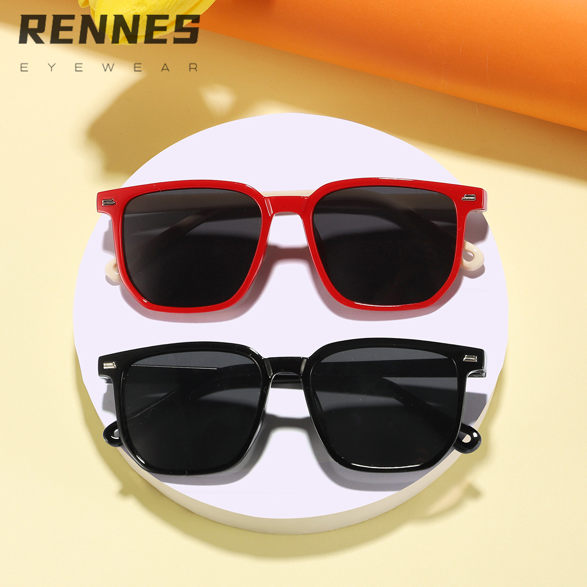 Los nuevos niños al por mayor estilo coreano cuadrado contraste color moda todo partido al aire libre UV a prueba de gafas de sol UV400