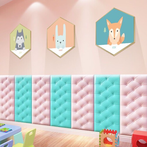 Adhesive Bed Headboard Soft Pack Cushion Anti-Collision Thick Waterproof Back Support Wall Skirting Decal 3D Stereo Kindergarten Wall Guard Wallpaper