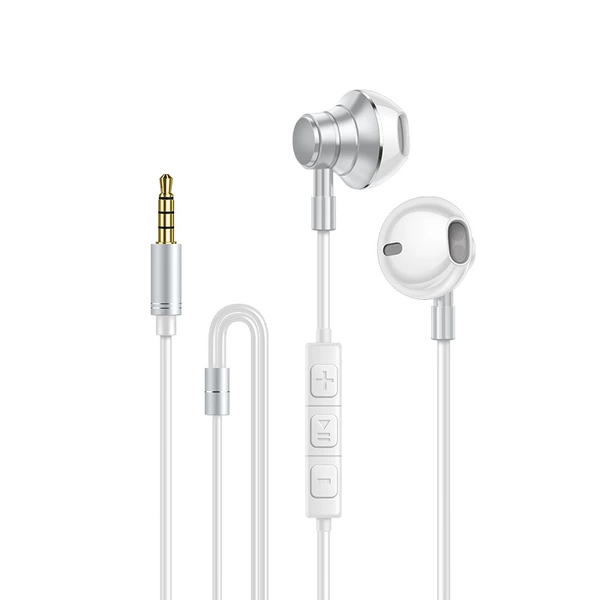 Metal silver headphones, 3.5mm