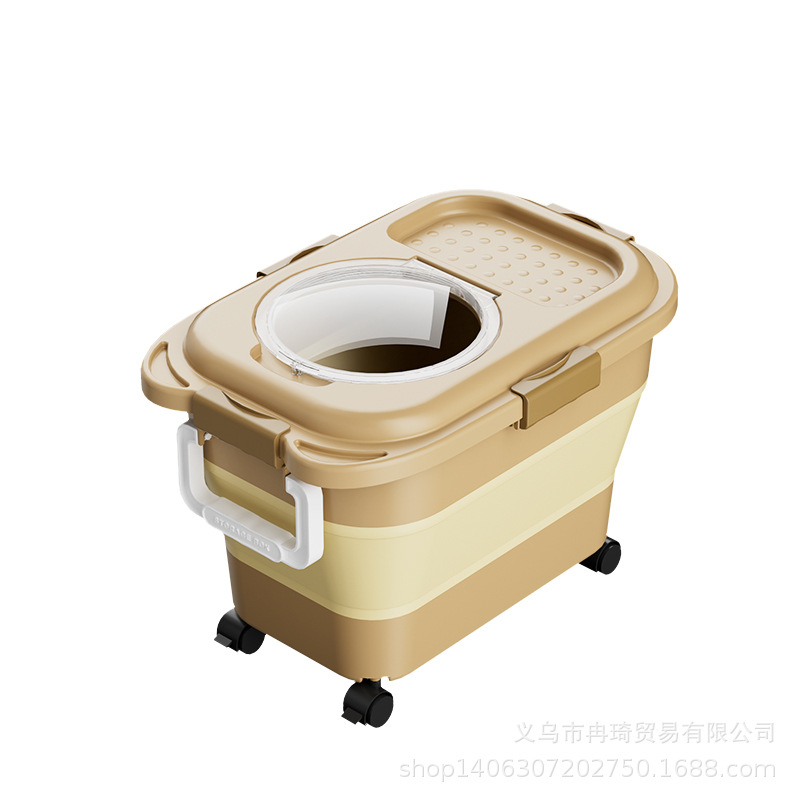 2026 barril de arroz transfronterizo casero sellado barril de almacenamiento de grano plegable alimento para gatos alimento para perros tanque de arroz caja de almacenamiento de harina image 37
