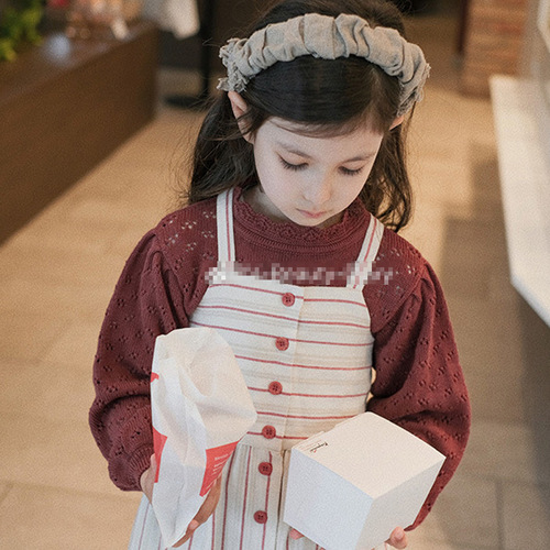 European and American new girls pure cotton dress children's hollow princess dress bebe autumn and winter baby long-sleeved dress