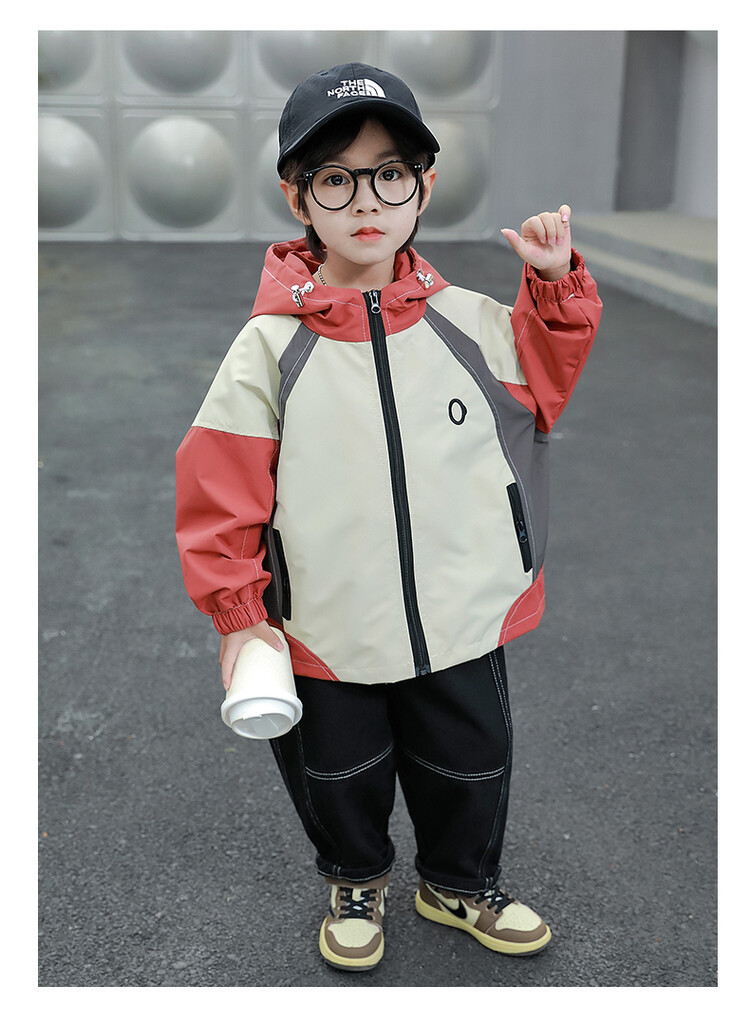 Cappotto con cappuccio colorato ricamato 2023 primavera e autunno nuovi vestiti per ragazzi Pi Shuai per bambini_voghion.com