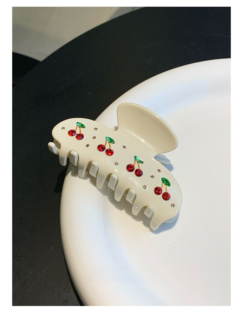 Pinza per capelli elegante con ciliegie e strass per acconciature_voghion.com
