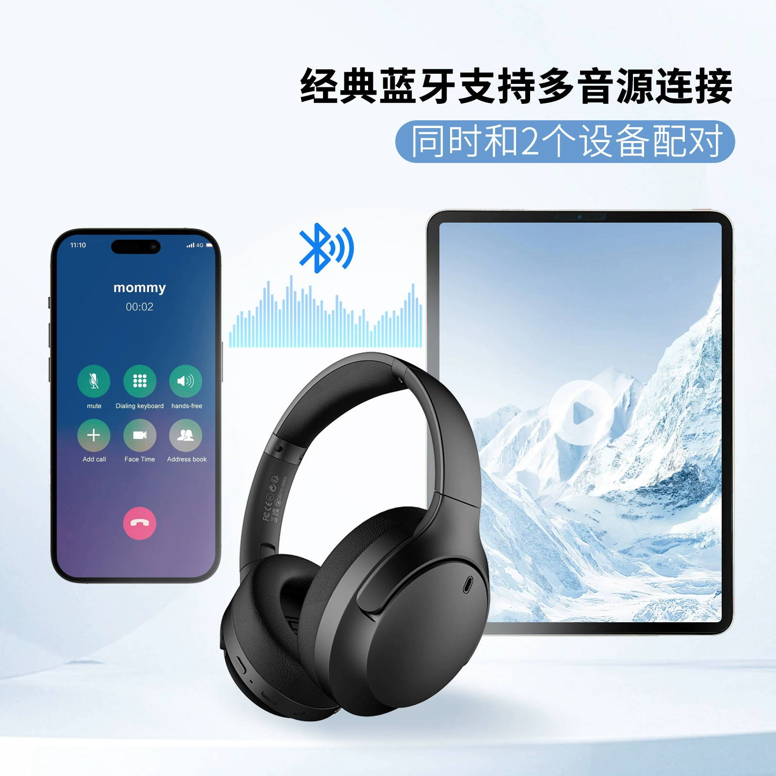 LE Audio Bluetooth гарнитура Auracast одноразовая и множественные приемники aptx без потерь высокое качество звука