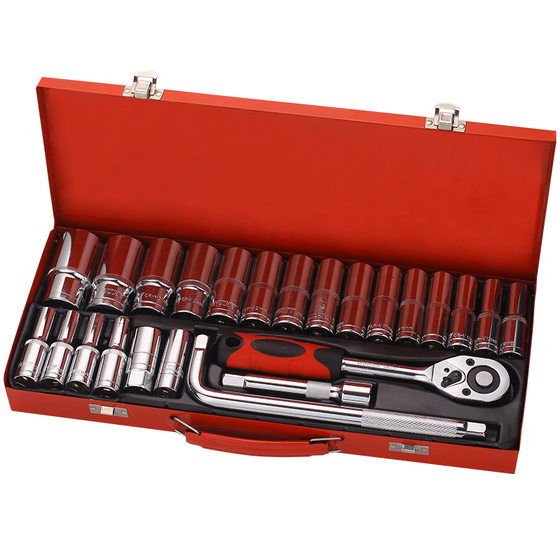 24 pieces suit ratchet wrench tools blue ribbon and Mars plug