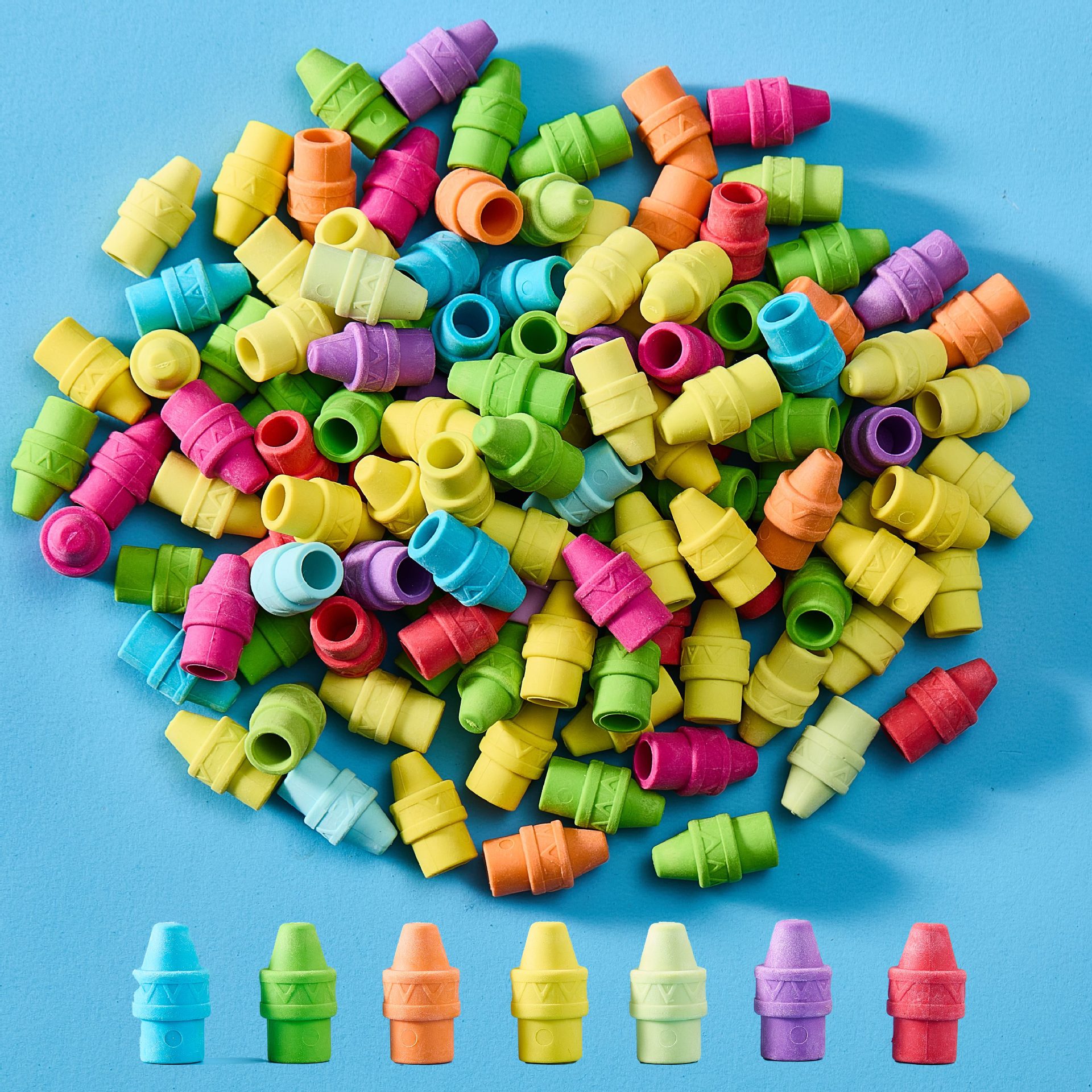 Cubierta de goma de cabeza de bala de color sin látex suave borracha cubierta de lápiz cubierta de lápiz cubierta de goma de cabeza de lápiz regalo