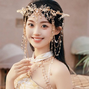 Kashgar Travel Headwear Alien Style Antique Style Tassel Flower Headwear Eyebrow Pendant Hair Ornament Western Region Dancer Portrait