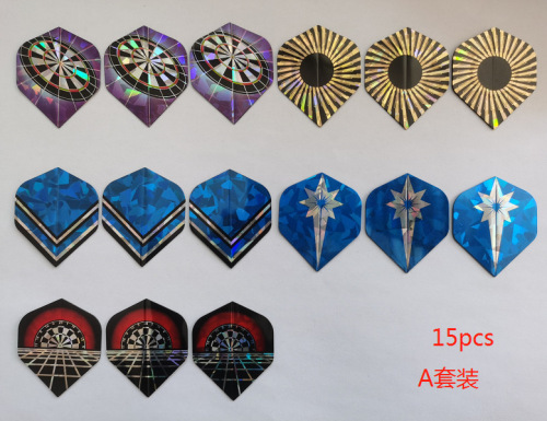 Laser reflective dart wings 15 pieces sold in combination 30 pieces/pack Laser dart leaf tail
