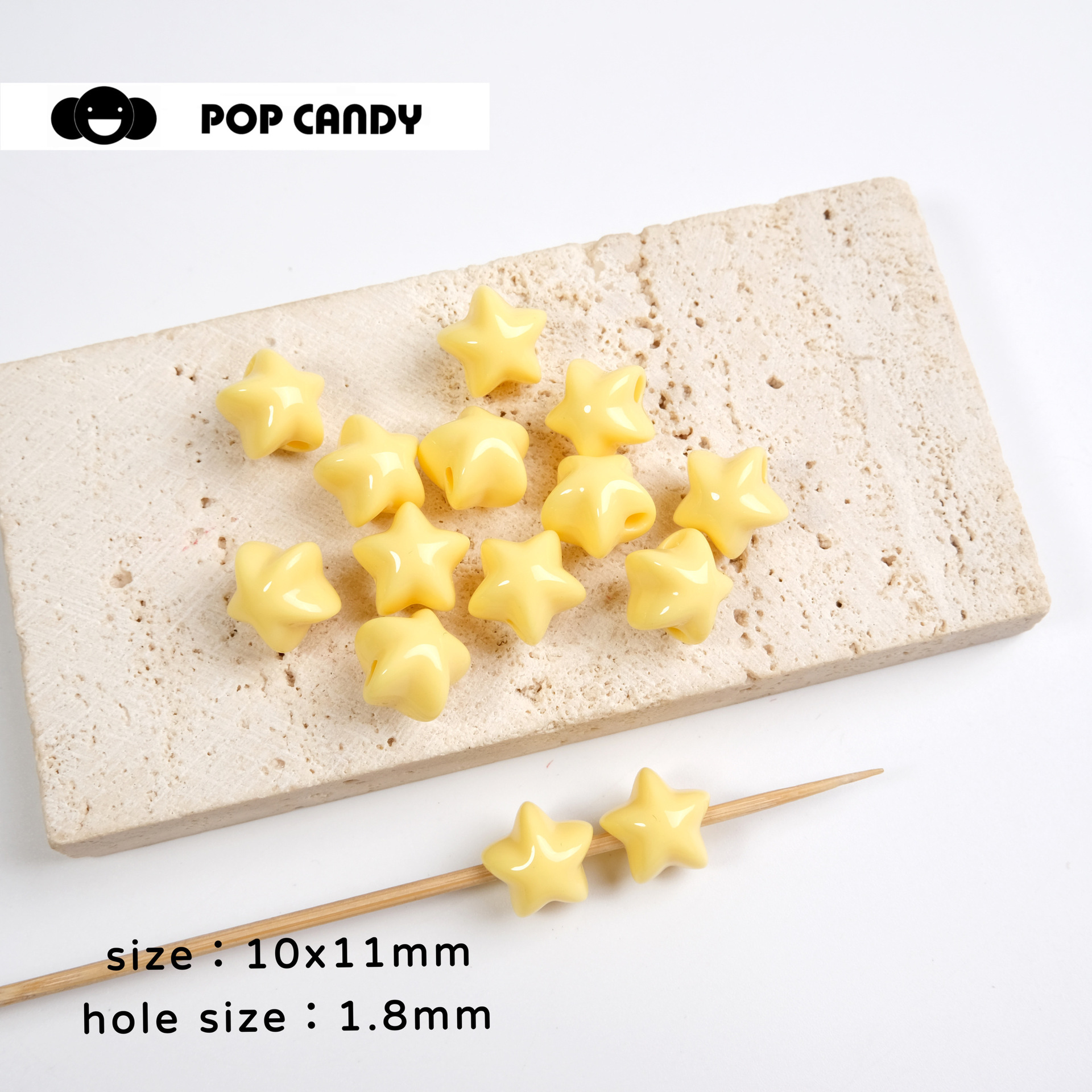 Acrílico color sólido estrella de cinco puntas accesorios pequeños cuentas accesorios de joyería de bricolaje hechos a mano cadena de teléfono móvil llavero material cuentas
