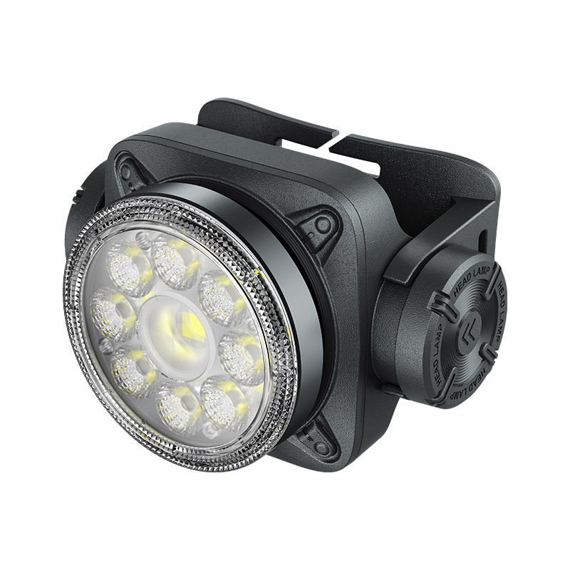 Nuevo faro de batería de litio ultraligero y delgado sin carga, doble interruptor, cuatro celdas de electricidad, pantalla de cuentas múltiples, mecha brillante