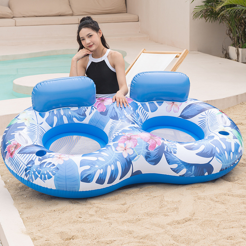 Transfronterizo spot piscina inflable flotante fila plegable agujero redondo al aire libre cama flotante para adultos y niños colchones flotantes al por mayor
