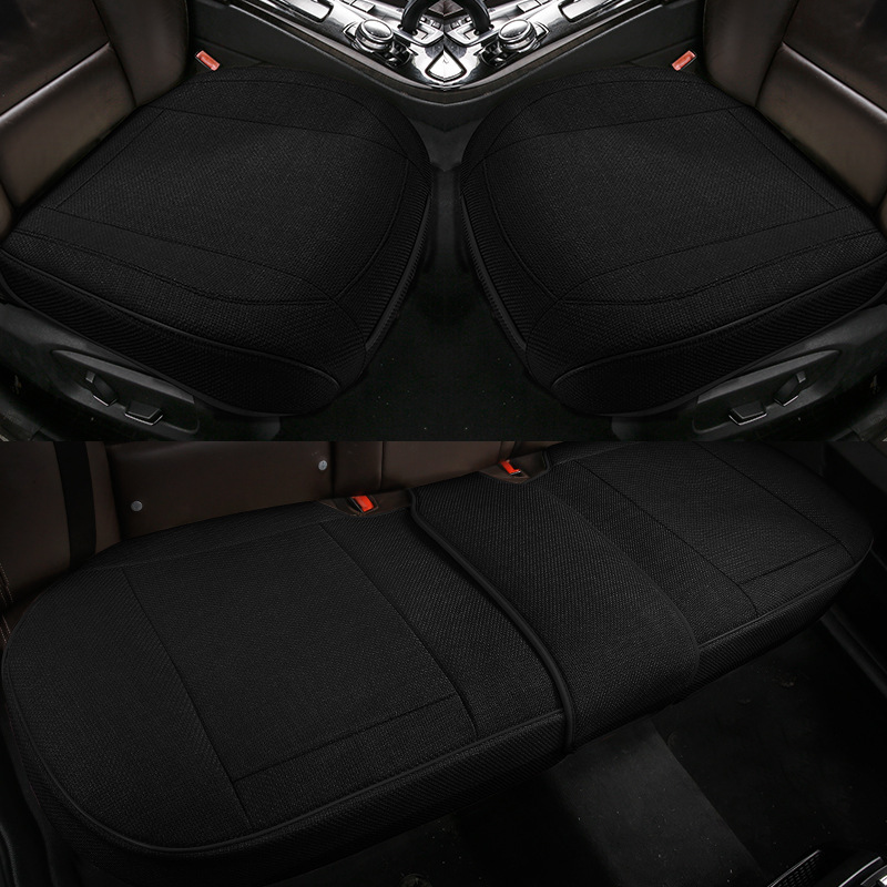 New Full-Coverage Linen Car Seat Cushion for Single Front Seat, Breathable and Suitable for All Seasons, Cross-Border Purchase with Labeling