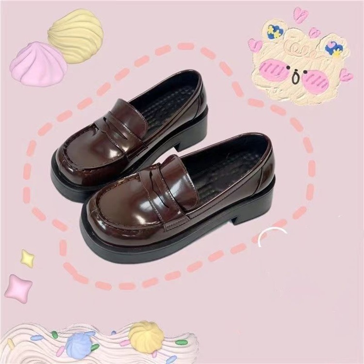 Zapatos de marizhen 2026 nuevos zapatos uniformes jk de talón alto brillante retro marizhen