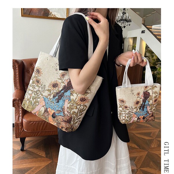 Double-sided capacious shopping bag for mother and baby