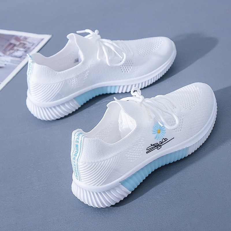 Zapatos deportivos de mujer 2023 nuevos zapatos de red de otoño respirables zapatos casuales blancos casuales zapatos casuales zapatos para correr
