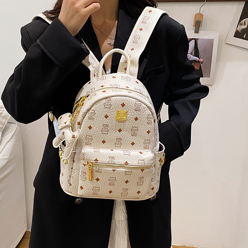 Caricatura encantadora oso mochila de mujer impresión de moda mochila de gran capacidad 2025 nueva mochila de mujer de viaje