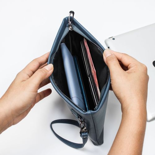 Cross-border best-selling business men's hand grab bag multi-functional soft leather fashionable envelope clutch bag large capacity document bag