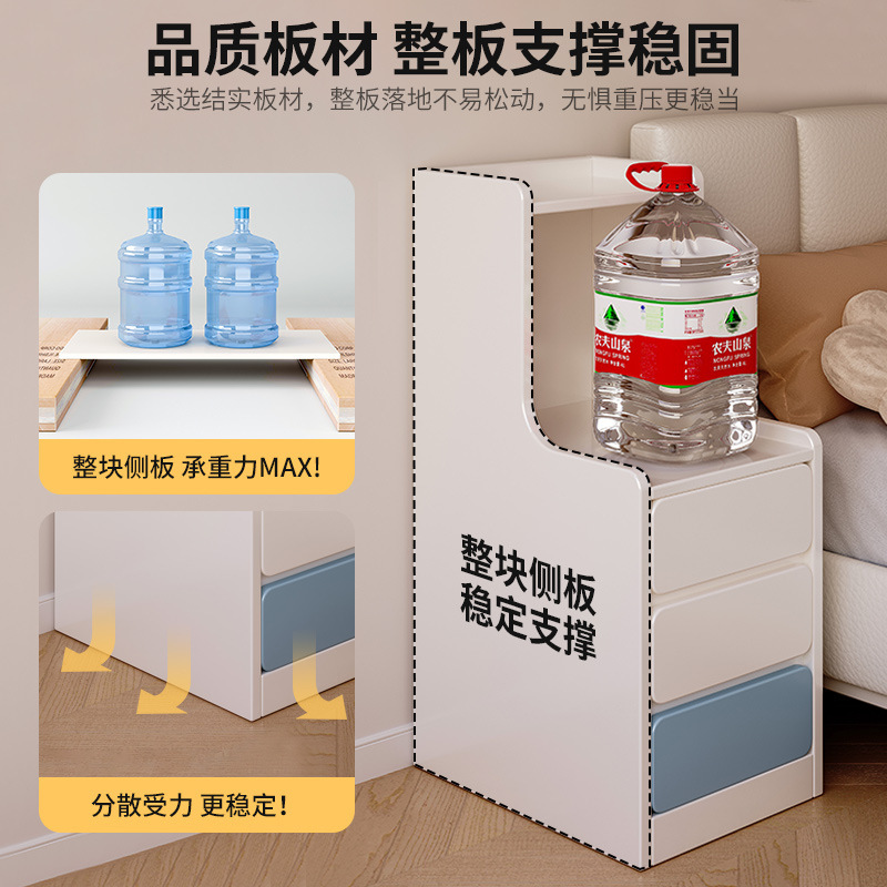 Mini mesita de noche extremadamente estrecha pequeña simple 20 cm armario estrecho almacenamiento junto a la cama armario pequeño estante de la cabecera del dormitorio