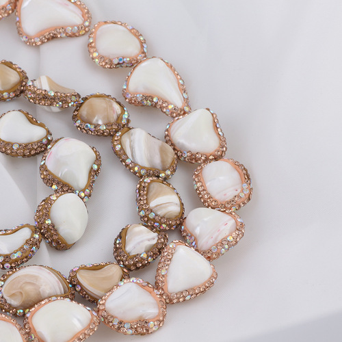 Baroque light luxury style soft clay special-shaped edge natural stone straight hole beads diy handmade pendant necklace earrings