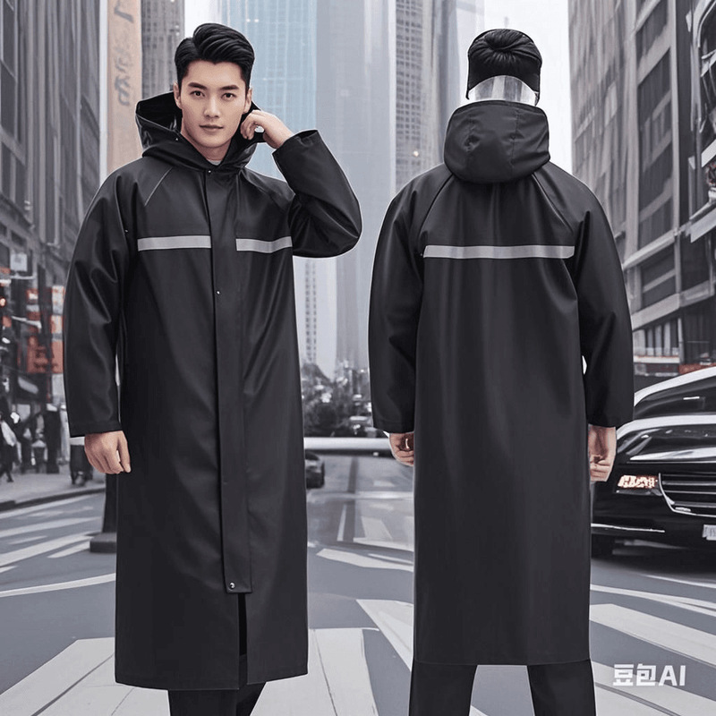 Long Full-Body Rainproof Raincoat for Adults Thickened Oxford Cloth Outdoor One-Piece Men's One-Piece Waterproof Poncho Coat