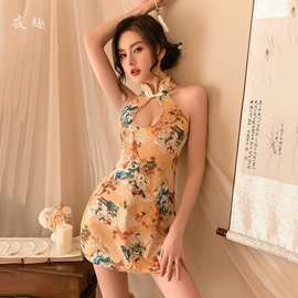 夜趣情趣内衣古风改良旗袍合集性感韵味制服印花情趣制服一件代发