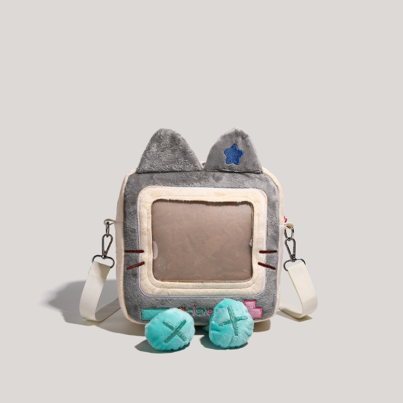 HENGJINGYX Cross-border Wisdom Teeth Vending Machine Plush Kitten Pain Bag Cute Cartoon Change Shoulder Bag