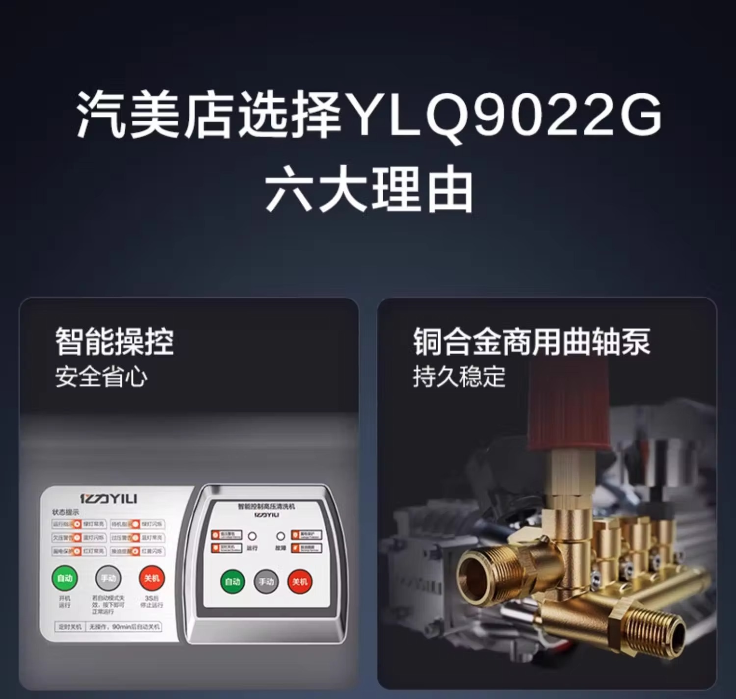 Yili Commercial High Pressure Car Washer 9022/9026 All Copper Motor Car Wash Farm Floor Wall Cleaning Machine