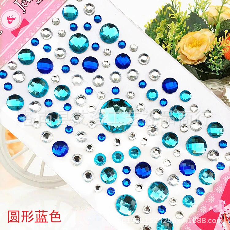 Crystal Patch Acrylic Gem Stickers, Plum Blossom & Heart Designs, 18 × 8.5 cm