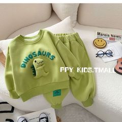 男女童恐龍套裝2024春秋韓版兒童中小童衛衣立體兩件套帥跨境