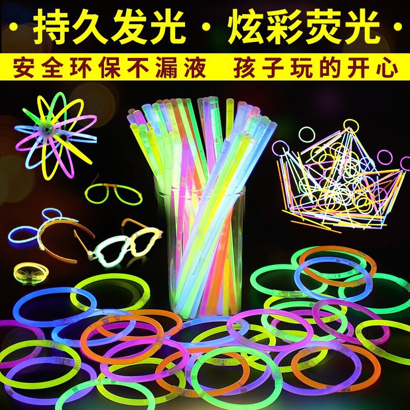 Barras fluorescentes pegando ropa luminosa para niños no tóxicos barra de color brillante fiesta brillante luz plateada luz nocturna pulsera al por mayor